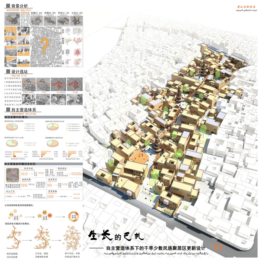 第三届中联杯二等奖作品：生长的巴扎——自主营造体系下的干旱少数民族聚居区更新设计